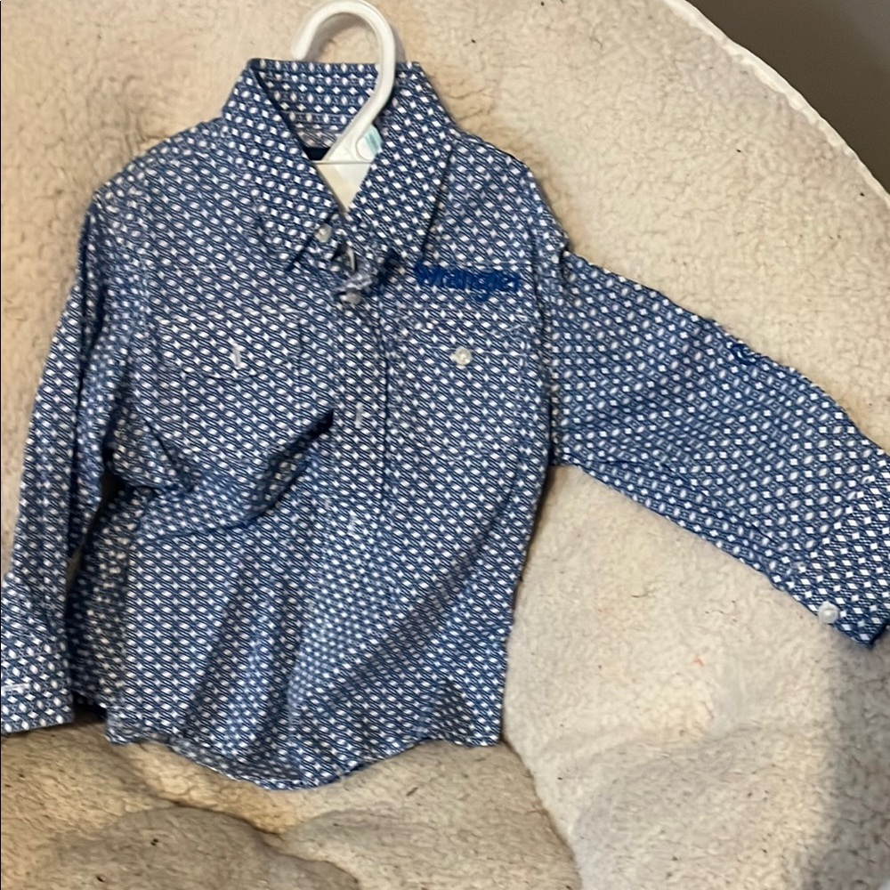 Blue Patterned Kids Shirt